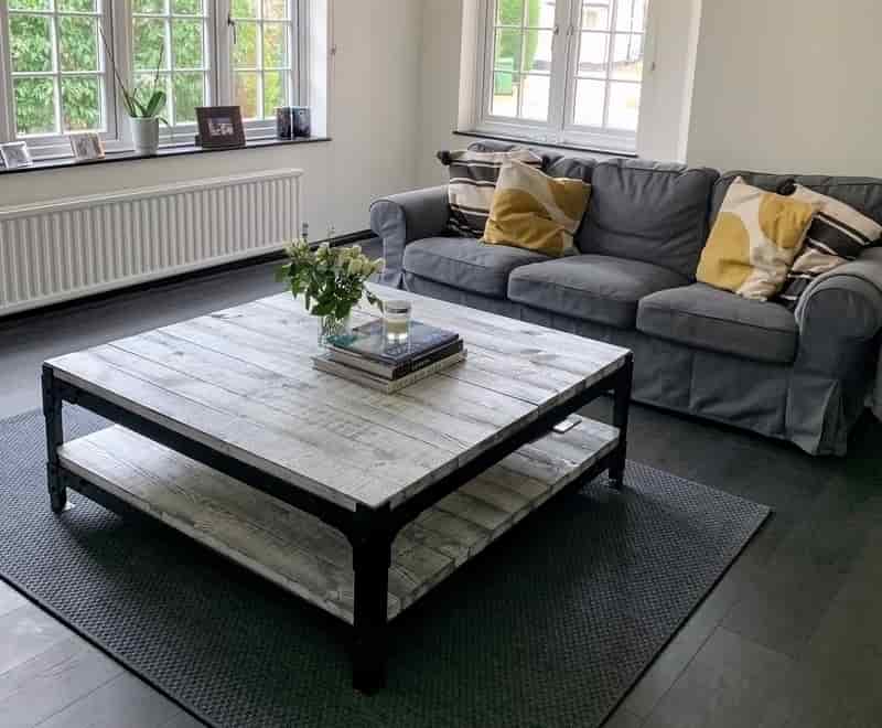 Large Square White Coffee Table