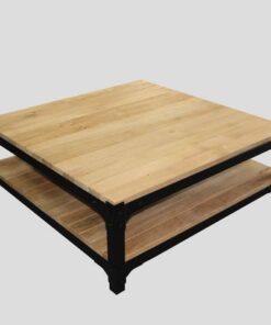 Oak Coffee Table with Two Shelves