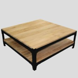 Oak Coffee Table with Two Shelves