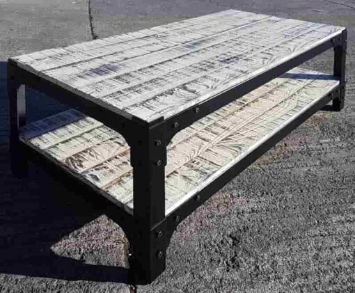 White rectangular industrial style table