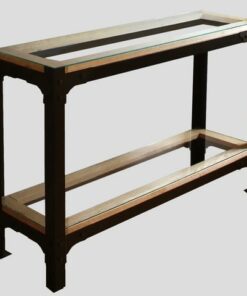 Oak Console Table with two frames