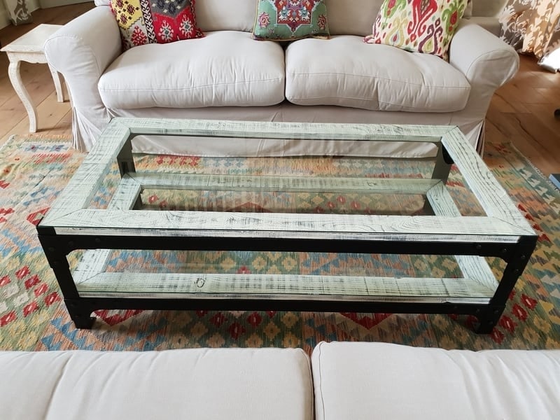Glass Top Large Coffee Table in a living room