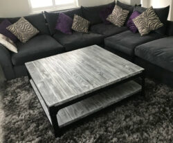 Large Solid Doubled Shelved Coffee Table