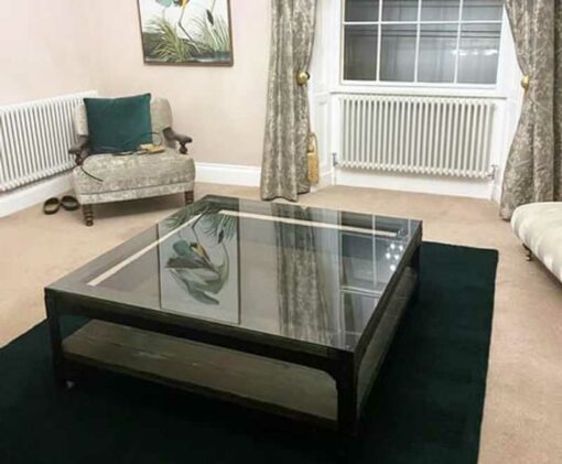 Extra large half and half ironfire coffee table