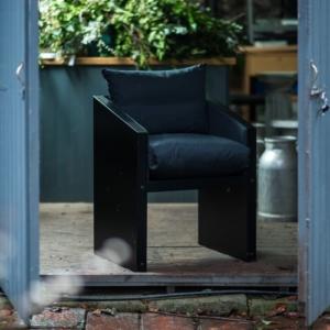 Garden or Dining Chair with Black Cushions
