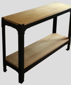 Oak Console Table with Two Shelves