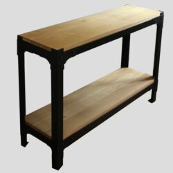Oak Console Table with Two Shelves