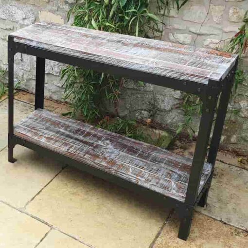 Ironfire wooden console table in Seaspray