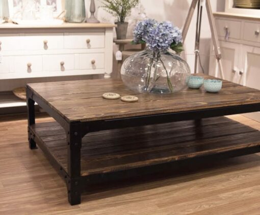 Industrial Style Wooden Coffee Table