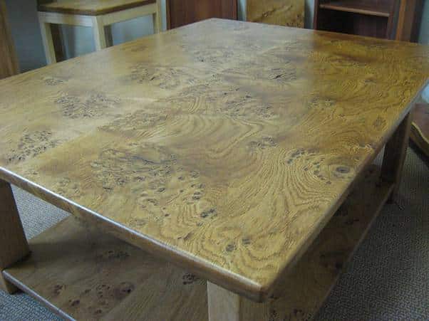 Handmade square walnut coffee table